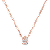 0.05ct 14k Rose Gold Diamond Pave Necklace